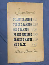 Vintage Barber Shop Deluxe  20”  X 12” sign- Good Condtion And Ready For Hanging picture