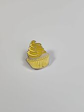 Frosted Cupcake Lapel Pin Yellow & Silver Colors picture