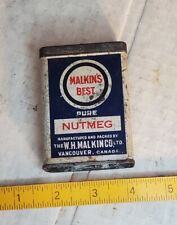 Malkin's Spice Tin Vintage Canada Rare Nutmeg White and blue small picture