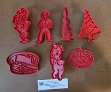 MIXED LOT VINTAGE RED PLASTIC COOKIE CUTTERS ALL HOLIDAYS  picture