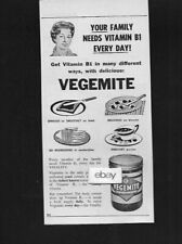 VEGEMITE CONCENTRATED YEAST EXTRACT SPREAD VITAMIN B-1 & NIACIN AUSTRALIA AD picture