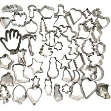 Lot Of 48 Vintage Aluminum Metal Cookie Cutters Christmas Holiday picture