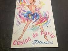 ❤️ 1960 Casino De Paris France Line Renaud Vintage Travel Advertisement & Menu ❤ picture