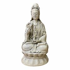 Small Vintage Finish Off White Ivory Color Porcelain Kwan Yin Statue ws1574 picture