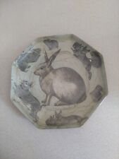 Vintage Decoupage Bunny Rabbit Plate - Octagonal , EASTER SPRING picture