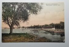 Winona Lake Indiana Boat Landing 1915 Postmark IN IND Pub. J W Van Venter picture