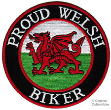 PROUD WELSH BIKER PATCH WALES FLAG UK CYMRU BADGE embroidered iron-on EMBLEM picture