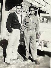ZF Photograph Handsome Men Old Car 1940-50's picture