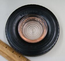 VINTAGE Goodyear Pink Depression Glass Ashtray Unisteel II Radial Tire, SH6016 picture