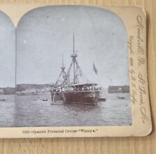 Antique Keystone 3D Stereoview Photograph Spanish Protected Cruiser 