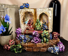 Ebros Fantasy Book Of Spells LED Display Stand W/ 12 Miniature Dragon Figurines picture