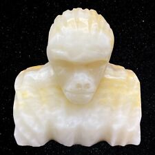 Hand Carved Stone Marble Gorilla Monkey Sculpture Figure Paperweight 3”T 3”W picture