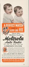 1941 Motorola Auto Radio 3D Vita-Tone Twins Babies Glove Fit Vintage Print Ad L4 picture