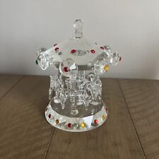 Vintage Godinger Crystal Carousel by Shannon Style No. 24423 (Unicorns) w/ Box picture