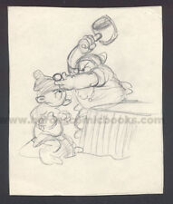 WALT DISNEY STUDIOS SNOW WHITE STORYBOARD/CONCEPT DRAWING OF DOC & DOPEY (1937) picture
