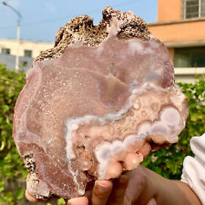 2.8LB Natural Flower Agate Tower Cherry Blossom Crystal Sheet Psychotherapy picture
