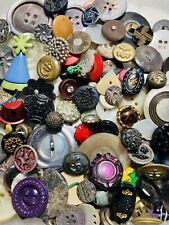Antique Vintage Large Lot Of Buttons Metal Picture Mop Shell Black Glass Etc picture