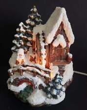 Light Up Christmas Snow Scene Old Country Village Mill With Footbridge Ceramic S picture