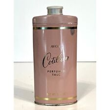 AVON Vintage Cotillion Perfumed Talc Pink Shaker Tin Can SEE DESCRIPTION picture