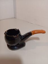 Napco Large Smoking Pipe Ashtray Vintage Cigarette Holder Brown Glaze 9