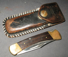 BUCK 110 knife  USA 1 BLADE  VINTAGE with belt pouch picture