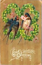 vintage postcard - LOVE'S OFFERING valentines day pc embossed posted 1909 picture