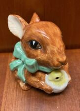 Kevin Francis Face Pot-Brown Rabbit w/Green Bow picture