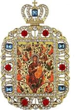Ornate The Jesse Tree Greek Byzantine Family Gold Tone Easel Framed Icon 5.75 In picture