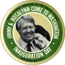 1977 Jimmy & Rosalynn Carter PLAINS TO WHITE HOUSE Inauguration Button (2192) picture