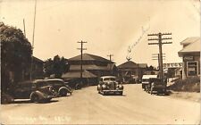MAIN STREET VIEW brookings or real photo postcard rppc oregon downtown history picture
