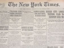 1918 FEBRUARY 16 NEW YORK TIMES - GERMAN RAIDERS SINK EIGHT BOATS - NT 8246 picture
