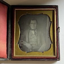 Antique Cased Daguerreotype Photograph Dapper Handsome Young Man Great Attire picture