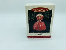 NIB 1993 Hallmark Holiday Barbie Ornament #1 Collector’s Series Red Dress picture