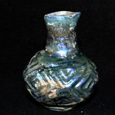 Ancient Sasanian Sassanian Glass Bottle with Rare Pattern in perfect Condition picture