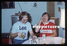 Teenage boys before cell phones 1970s  drinking beer popping pills 35mm slide picture