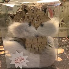 (4) NEW/NIP~Wooden Foxes~w/Faux Fur Tail/Whiskers~Rustic Ornaments~6”H X 4”W~ picture