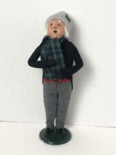 Byers Choice VTG 1989 Caroler Man Christmas Grey Hair Black Tailed Coat Signed picture