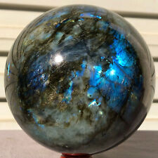 6.63lb  Natural labradorite ball rainbow quartz crystal sphere gem reiki healing picture