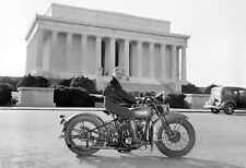1937 Mrs. Sally Halterman on a Harley, DC Old Photo 13