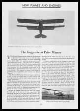 1930 Curtiss Tanager Photos Robert Osborn Wins Guggenheim Prize Article Print Ad picture