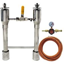 Double Burner Propane Forge Kit - With Valve Hose & Regulator - Stainless Steel picture