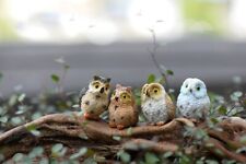 4PCS Owl Figurine Miniature Animal Figure Tiny Bird Statue Resin Terrarium Decor picture