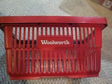 VINTAGE RED WOOLWORTH DEPT. STORE PLASTIC HAND SHOPPING BASKET  RETRO picture