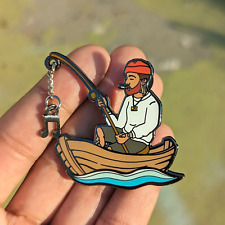 Mac Miller Fisherman Tribute Enamel Pin with Chain, Hip Hop Icon, macadelic picture
