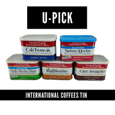U-PICK International Coffees General Foods Tin 70s 80s Kitchen Decor Prop VTG picture