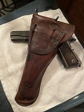 Vintage US Crump 1942 Brown Leather Pistol Holster USA Military WWII . picture