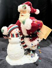 Vintage Kurt Adler Fabriche Santa & Snowman.  picture