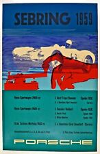 AWESOME PORSCHE POSTER SEBRING 1959 picture