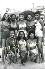 Vintage 1940s Photo reprint of Pretty African American Women at Beach Swimsuits picture