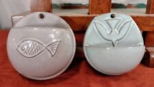 2 Mid-Century MCM West German/Germany Pottery Holy Water Fonts Catholic Interest picture